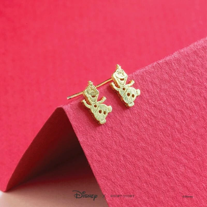 Disney Earrings Frozen Olaf, Gold - Image 2