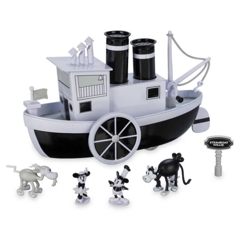 Mickey And Minnie Mouse Steamboat Willie Musical Boat - Disney100