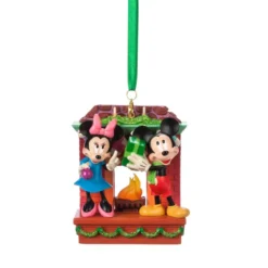 Mickey And Minnie Festive Hanging Ornament