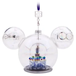 Mickey And Minnie Mouse Glass Sketchbook Ornament, Disneyland - Disney100
