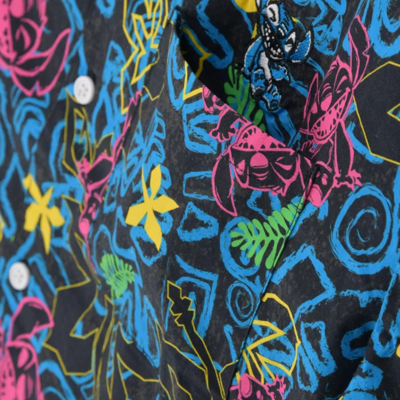Stitch Neon Summer Shirt For Adults, Lilo & Stitch - Image 3
