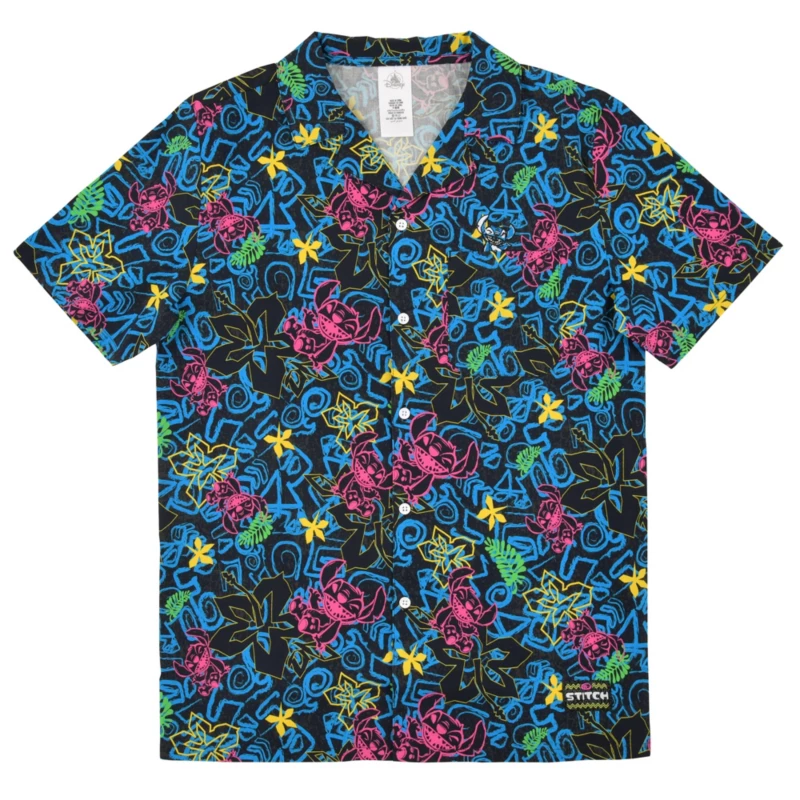 Stitch Neon Summer Shirt For Adults, Lilo & Stitch